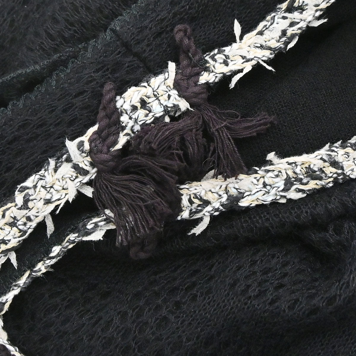 Chanel Set Cardigan Top Knit Black