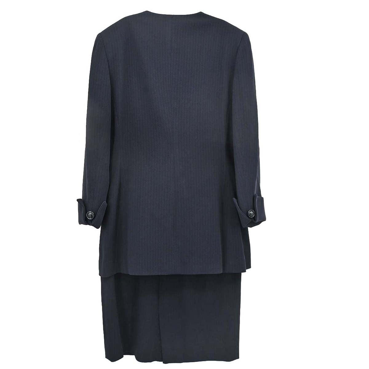 Christian Dior Setup Suit Jacket Skirt Navy #36–38