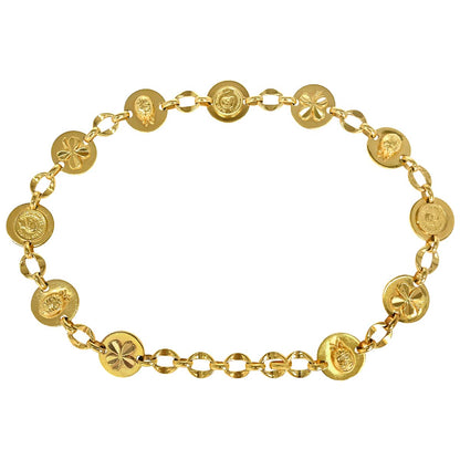 Chanel Chain Belt Icon Medallion Gold Small Good