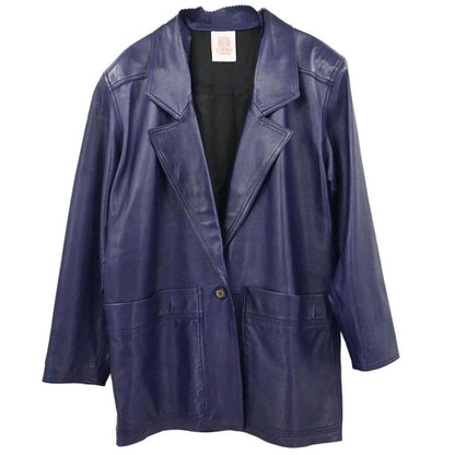 Loewe Single Breasted Leather Jacket Purple #40