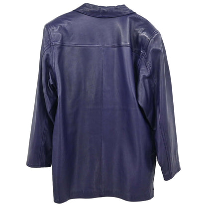 Loewe Single Breasted Leather Jacket Purple #40