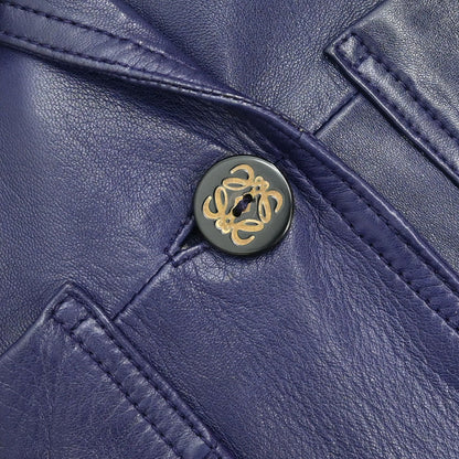 Loewe Single Breasted Leather Jacket Purple #40