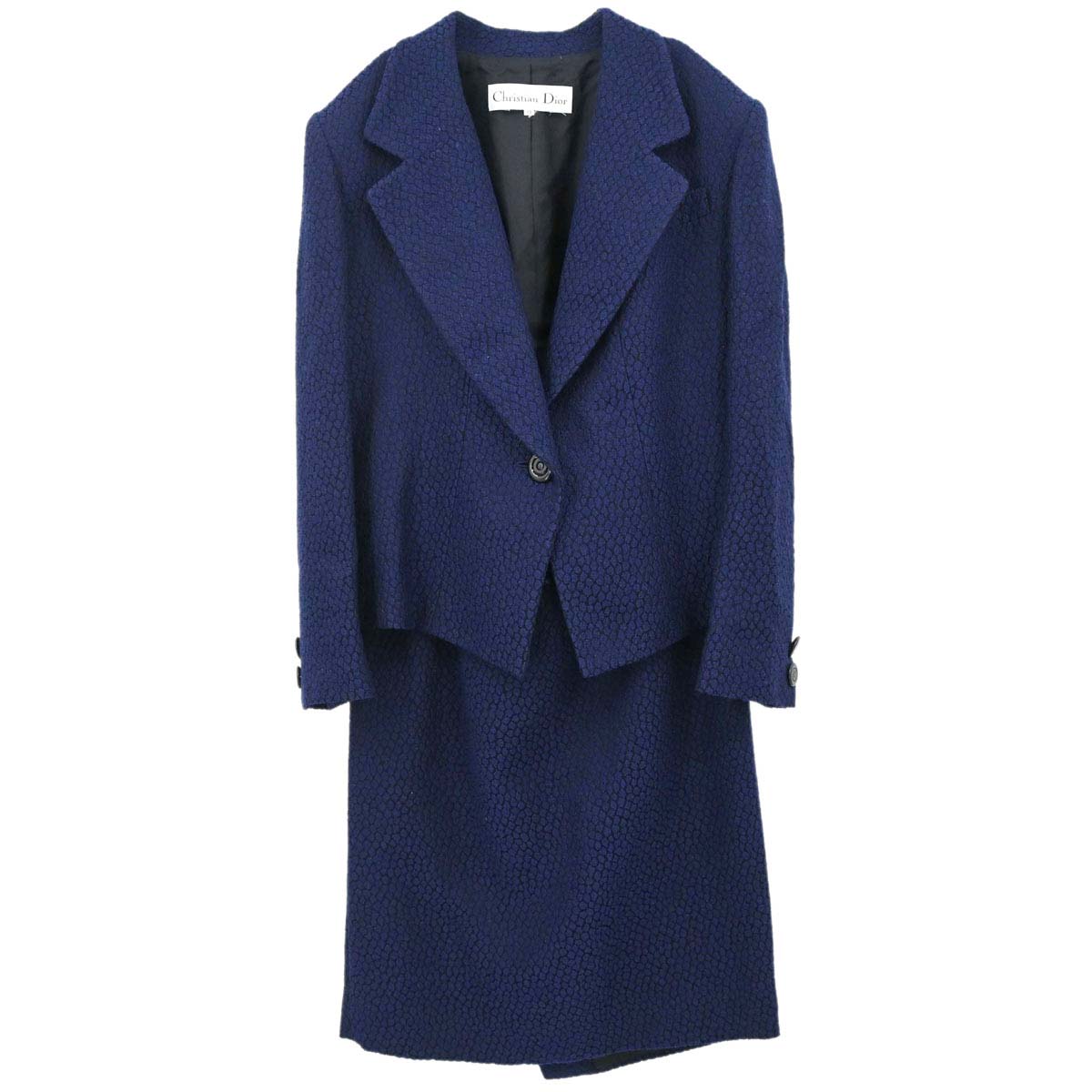 Christian Dior Setup Suit Jacket Skirt Navy #40–42
