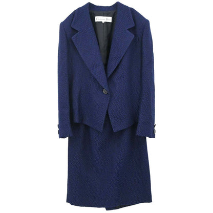 Christian Dior Setup Suit Jacket Skirt Navy #40–42