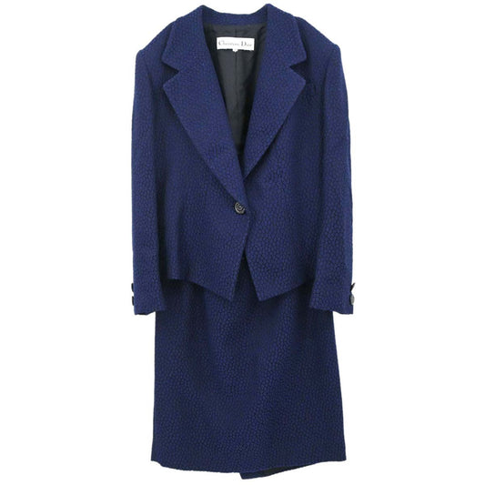 Christian Dior Setup Suit Jacket Skirt Navy #40–42