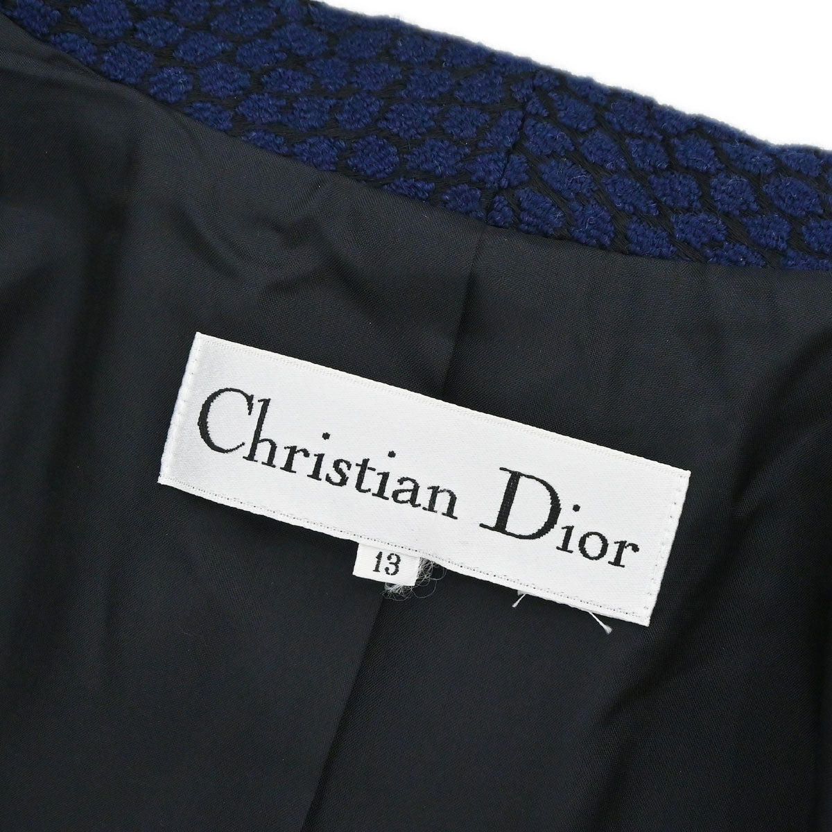 Christian Dior Setup Suit Jacket Skirt Navy #40–42