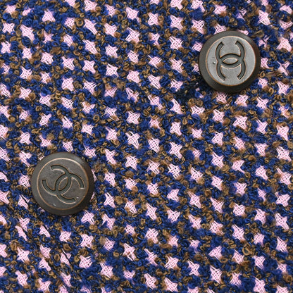 Chanel 1998 Double Breasted Tweed Jacket Pink #40