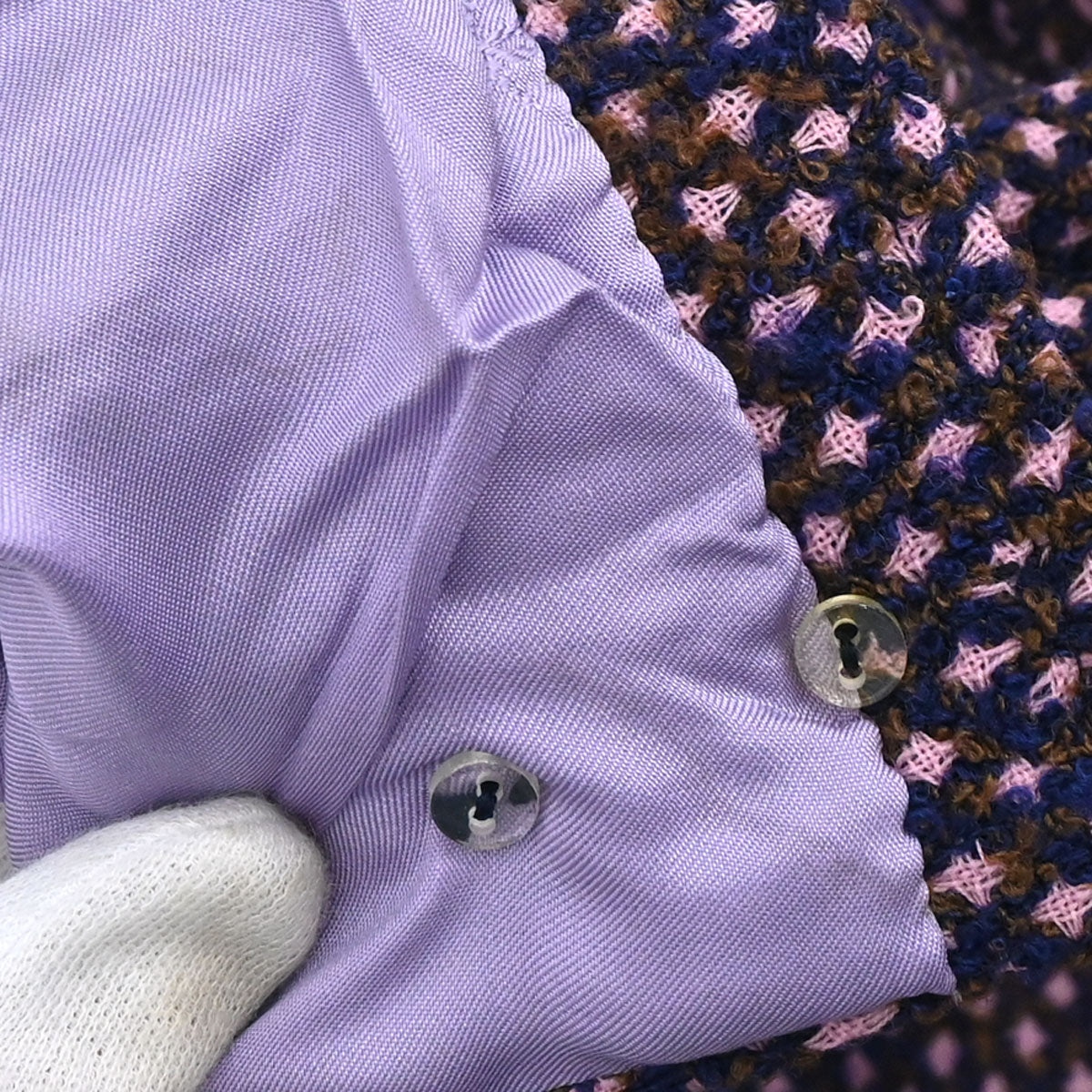 Chanel 1998 Double Breasted Tweed Jacket Pink #40