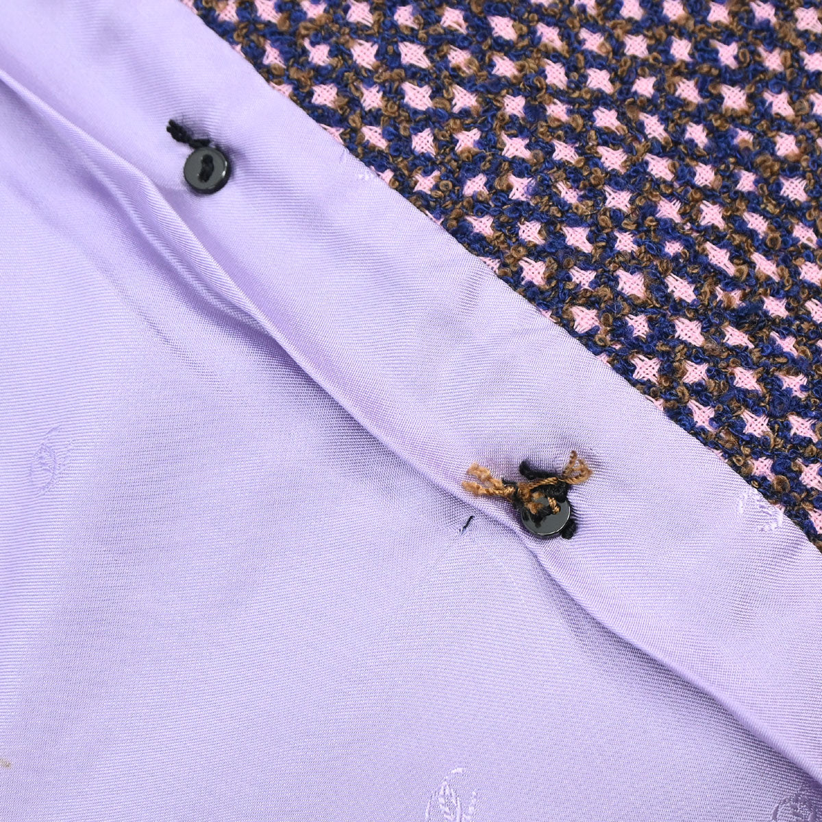 Chanel 1998 Double Breasted Tweed Jacket Pink #40