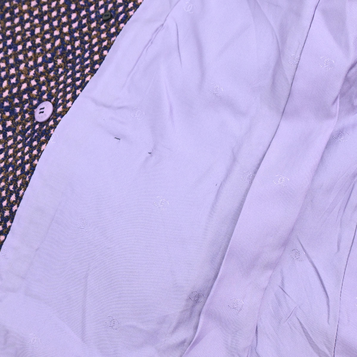 Chanel 1998 Double Breasted Tweed Jacket Pink #40