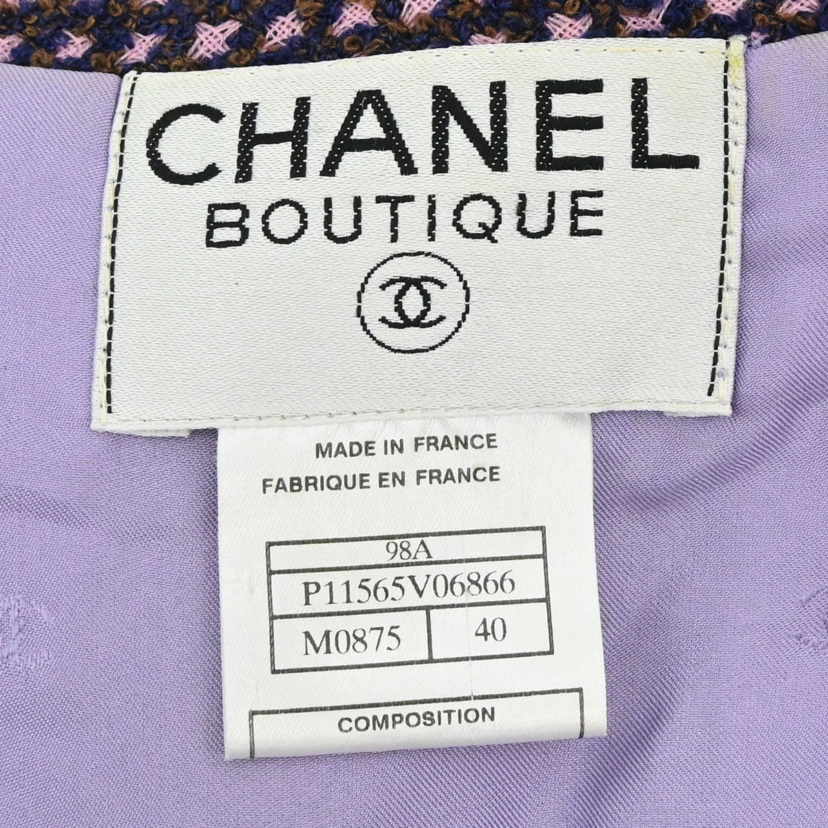 Chanel 1998 Double Breasted Tweed Jacket Pink #40