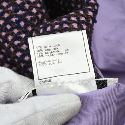Chanel 1998 Double Breasted Tweed Jacket Pink #40