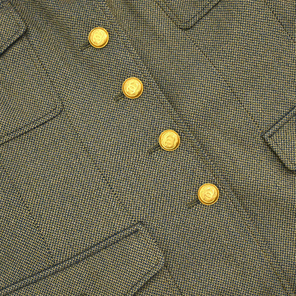 Chanel 1996 Single Breasted Tweed Jacket Khaki #42