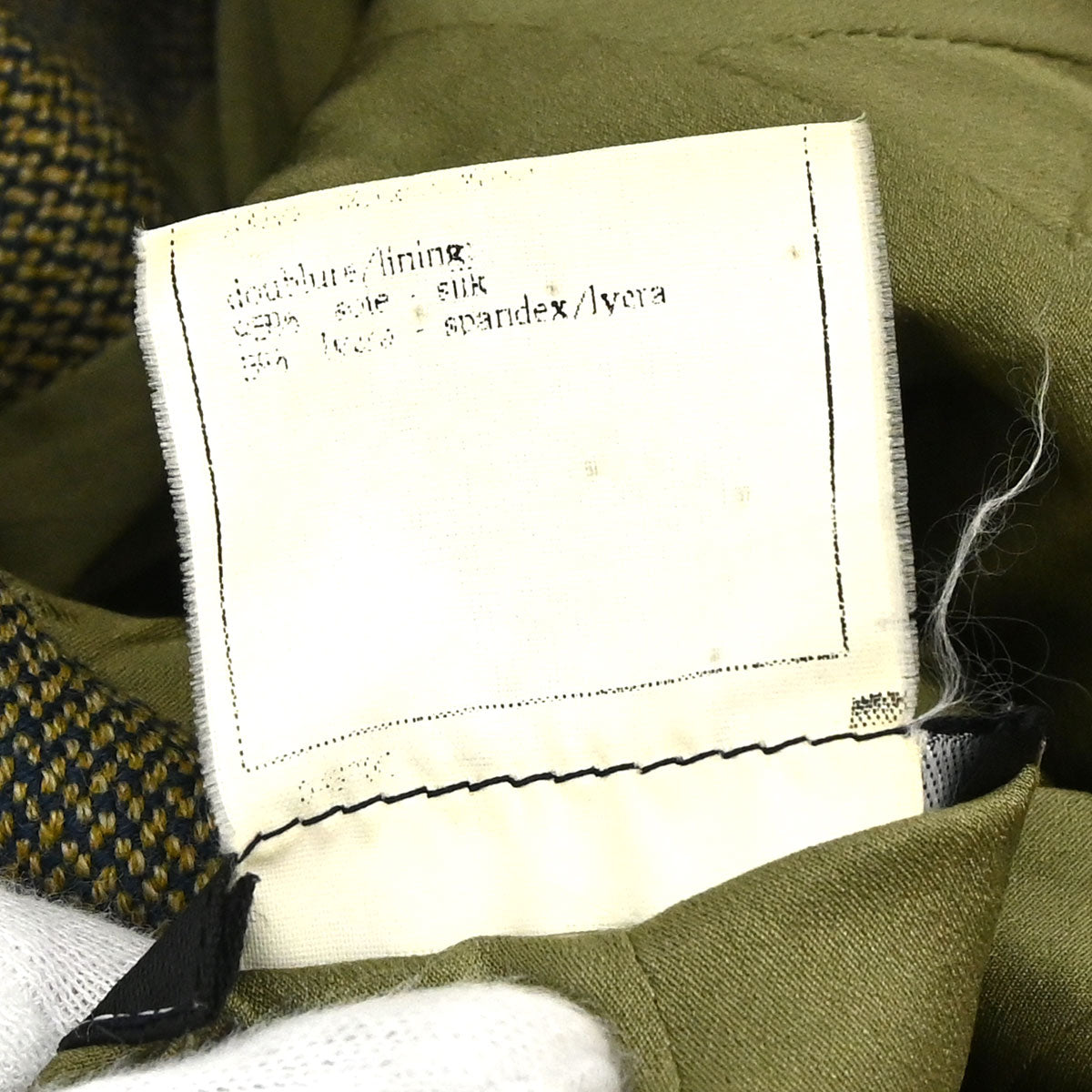 Chanel 1996 Single Breasted Tweed Jacket Khaki #42