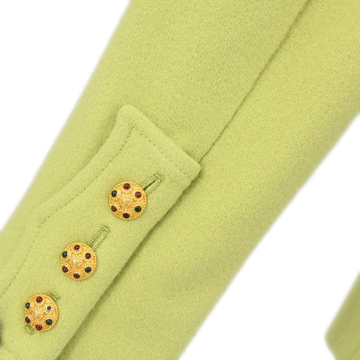 Chanel 1996 Gripoix Button Jacket Green #36