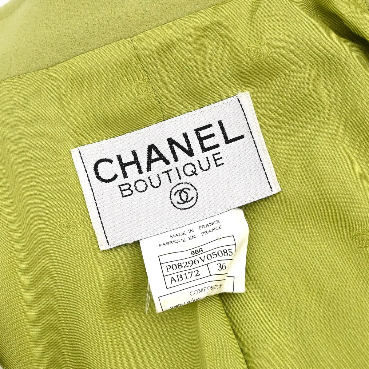 Chanel 1996 Gripoix Button Jacket Green #36
