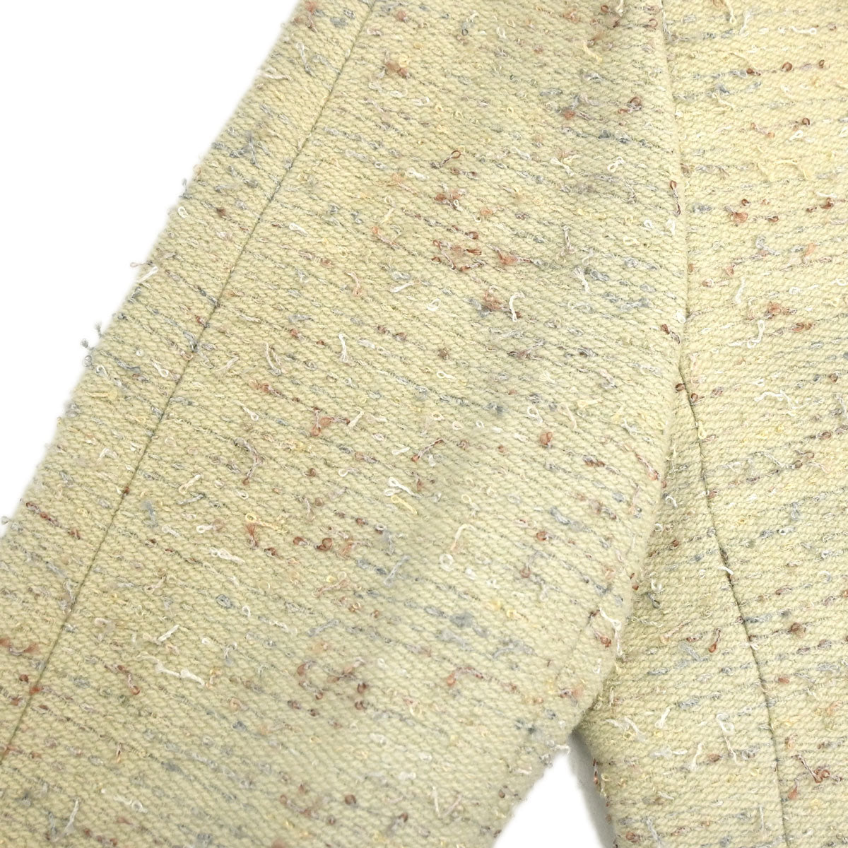 Chanel 1999 Ruffled Collar Jacket Tweed Green #40