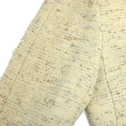 Chanel 1999 Ruffled Collar Jacket Tweed Green #40