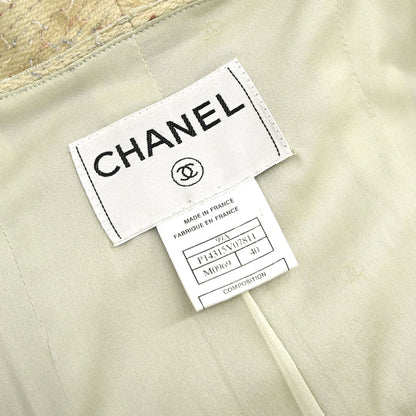Chanel 1999 Ruffled Collar Jacket Tweed Green #40