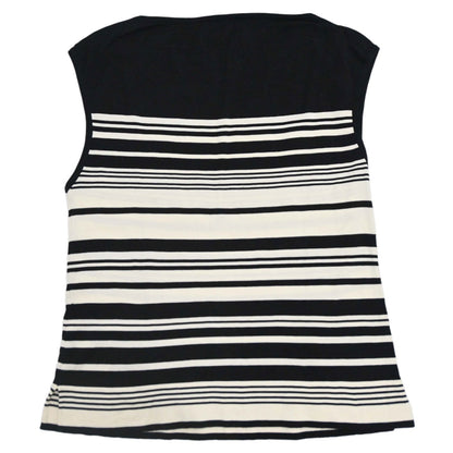 Chanel 1998 Sleeveless Top Border Black #40