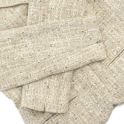 Chanel 2003 Single Breasted Jacket Tweed Beige #38