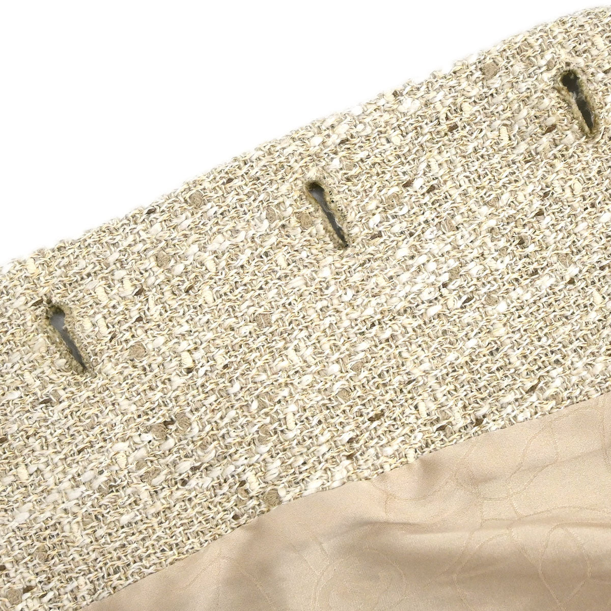 Chanel 2003 Single Breasted Jacket Tweed Beige #38