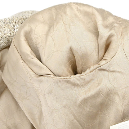 Chanel 2003 Single Breasted Jacket Tweed Beige #38