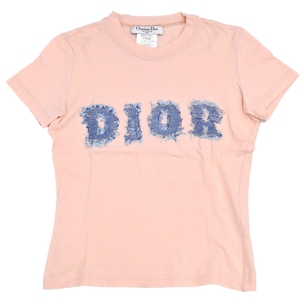 Christian Dior 2003 T-shirt Top Denim Print Pink #36