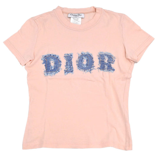 Christian Dior 2003 T-shirt Top Denim Print Pink #36