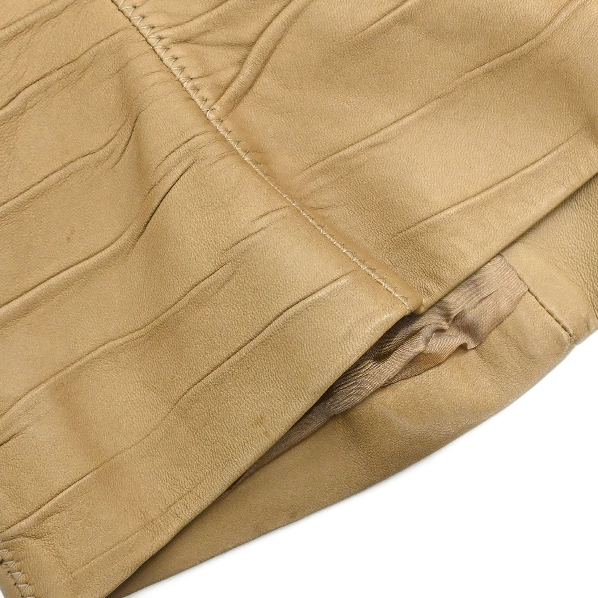 Prada 2006 Collarless Zip Up Jacket Beige #42