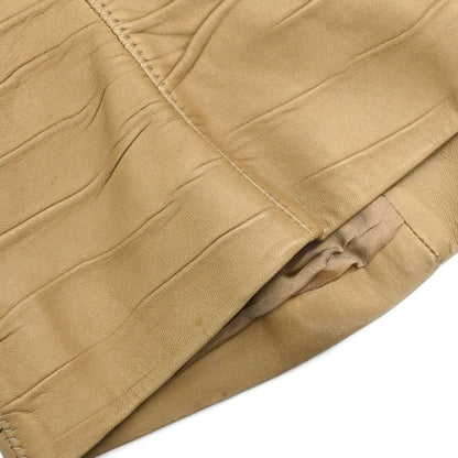 Prada 2006 Collarless Zip Up Jacket Beige #42
