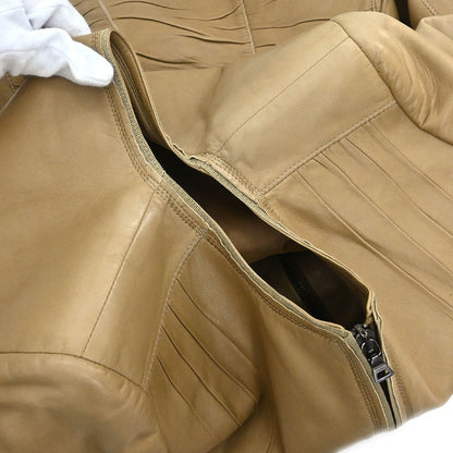 Prada 2006 Collarless Zip Up Jacket Beige #42
