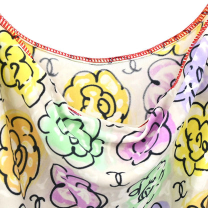 Chanel 2000 Swimwear Swimsuit Floral White #38