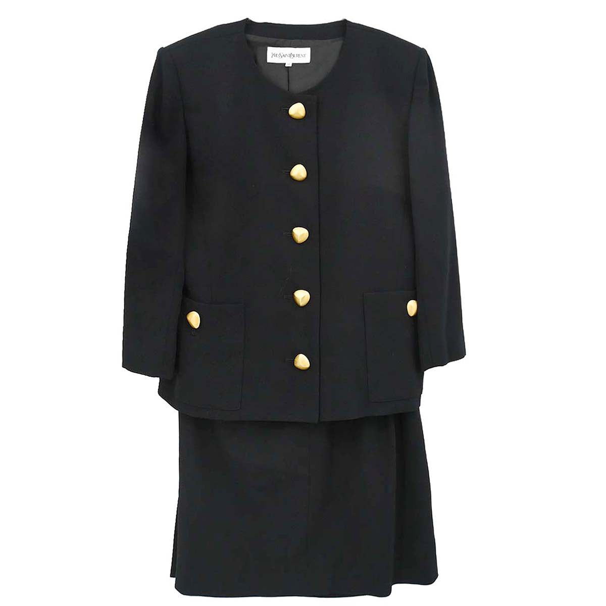 Yves Saint Laurent Setup Suit Jacket Skirt Black #36 #38