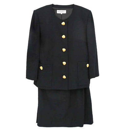 Yves Saint Laurent Setup Suit Jacket Skirt Black #36 #38