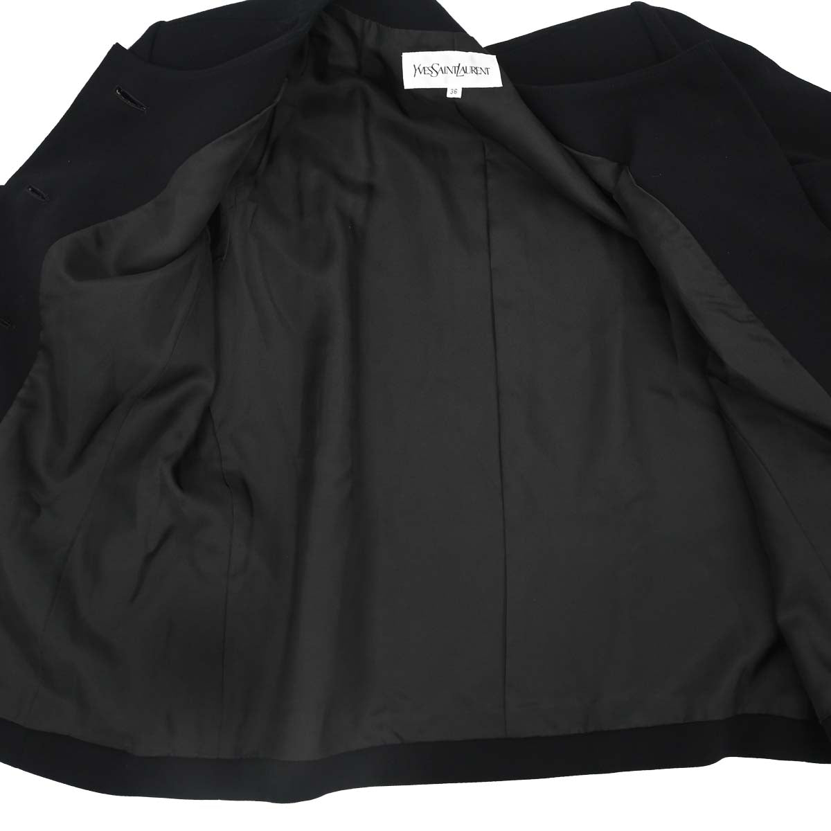 Yves Saint Laurent Setup Suit Jacket Skirt Black #36 #38