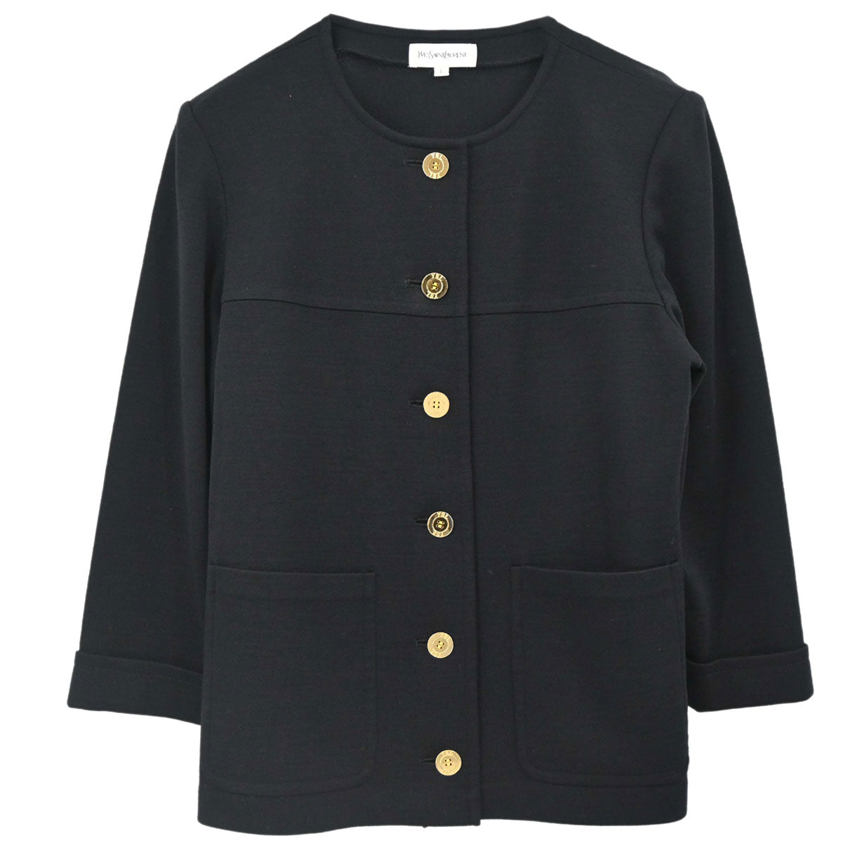 Yves Saint Laurent Collarless Jacket Black #L