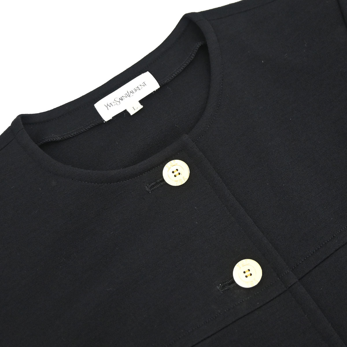 Yves Saint Laurent Collarless Jacket Black #L