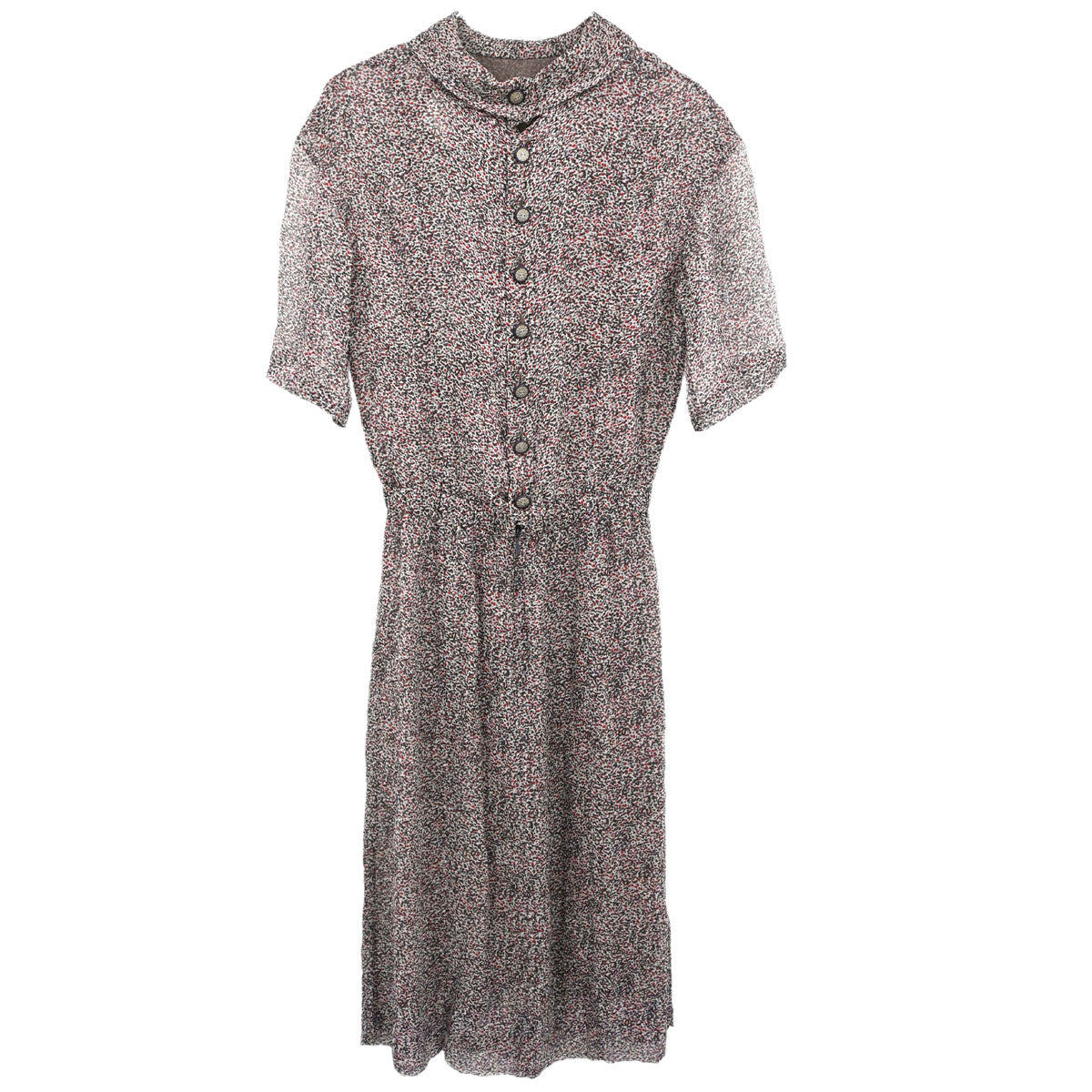 Chanel 2014-2015 Sheer Short Sleeve Dress White #34