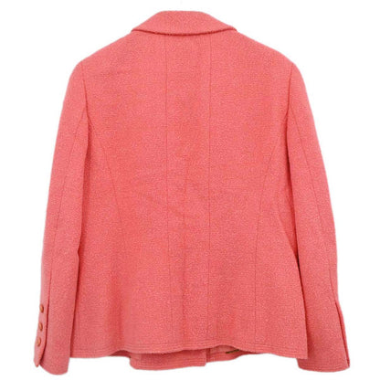 Chanel 1996 Double Breasted Tweed Jacket Pink #42