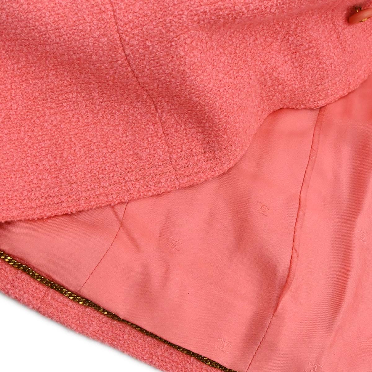 Chanel 1996 Double Breasted Tweed Jacket Pink #42