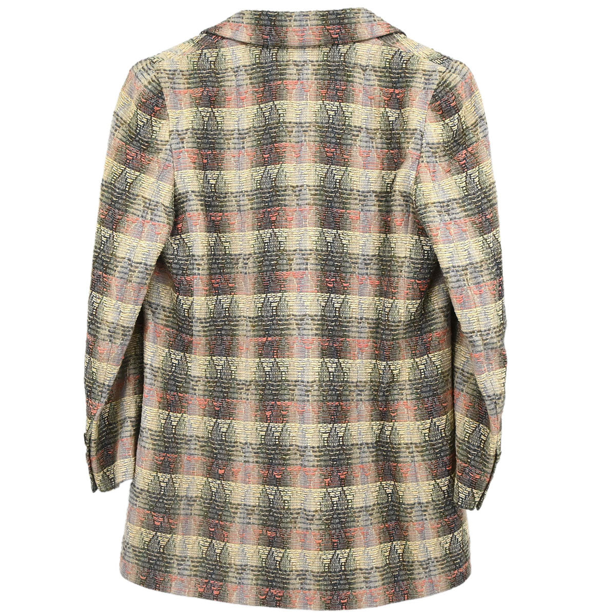 Chanel 1998 Double Breasted Check Jacket Beige #38