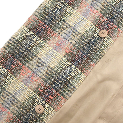 Chanel 1998 Double Breasted Check Jacket Beige #38