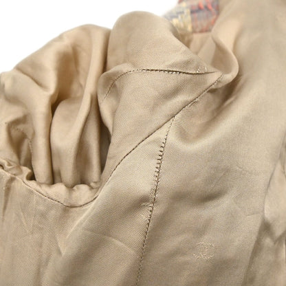 Chanel 1998 Double Breasted Check Jacket Beige #38