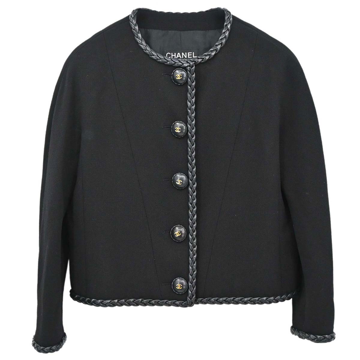 Chanel Collarless Jacket Black #38