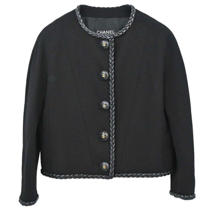 Chanel Collarless Jacket Black #38