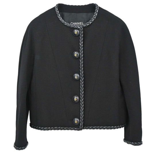 Chanel Collarless Jacket Black #38