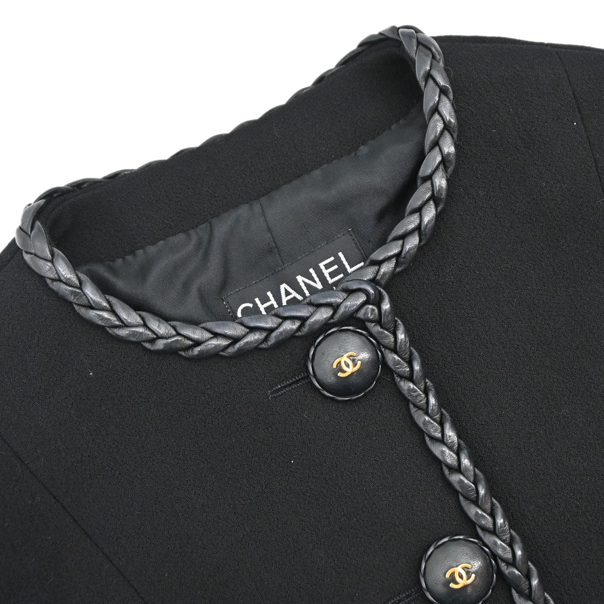 Chanel Collarless Jacket Black #38