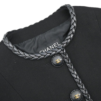 Chanel Collarless Jacket Black #38