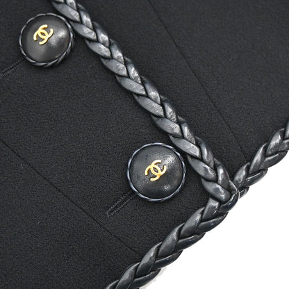 Chanel Collarless Jacket Black #38